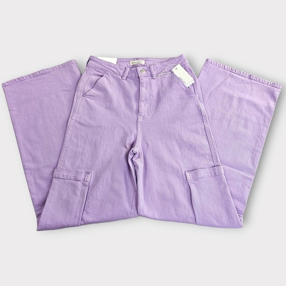 Warp + Weft Lavender Wide Leg Cargo Jeans - Picture 7 of 14